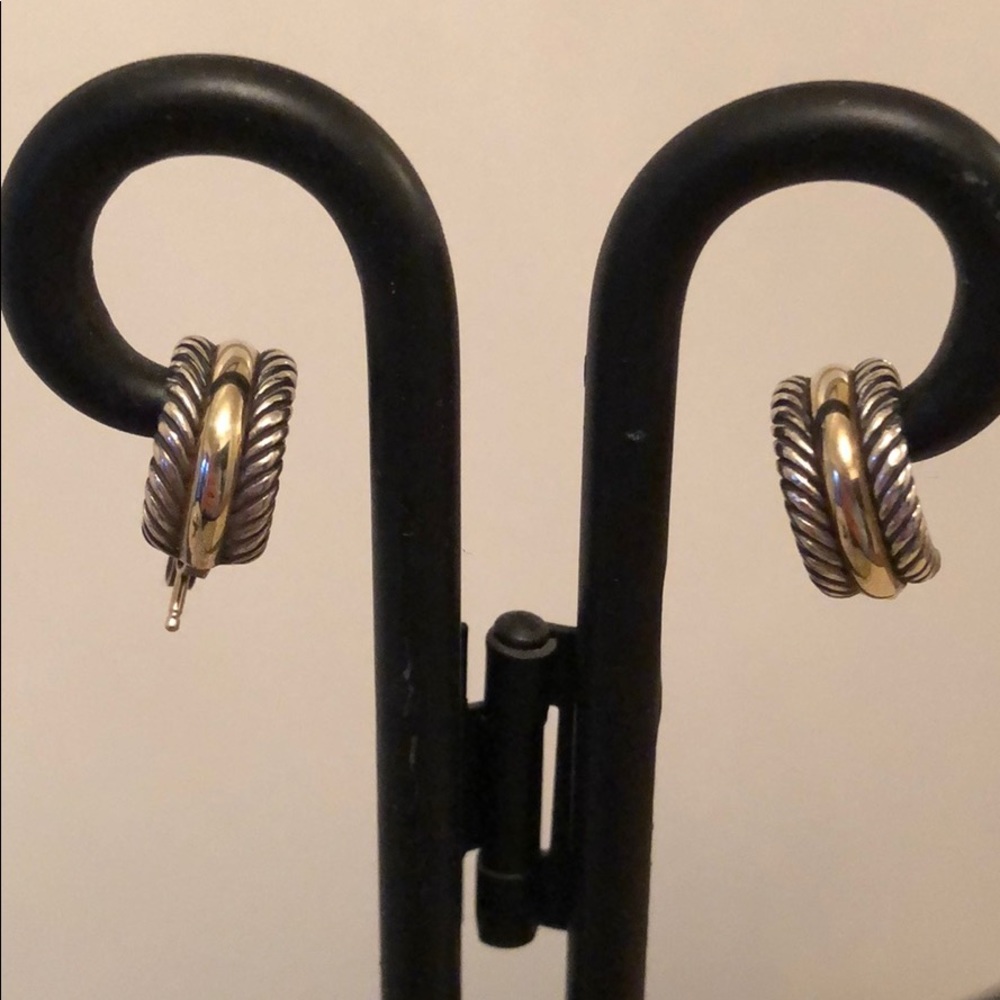 David Yurman earrings- gold and silver pierced